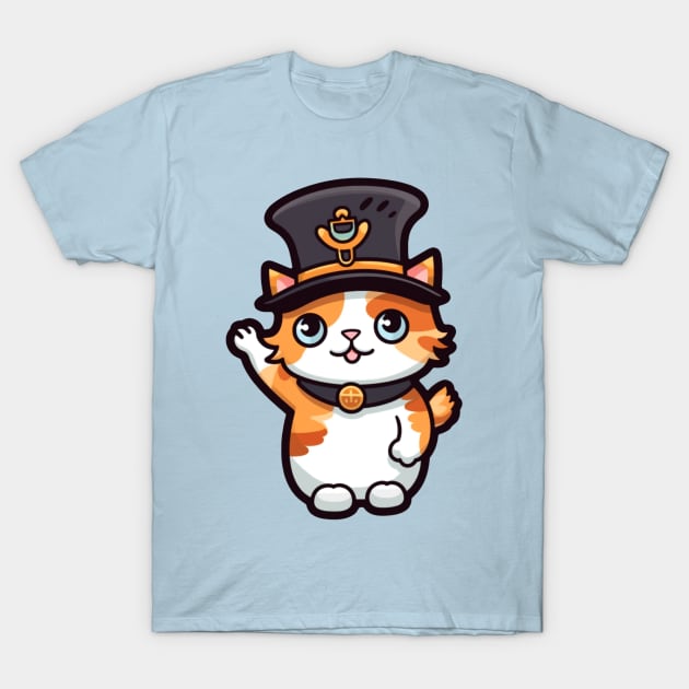 Cat Tama Super Station Master | Japan Cat Tama at Kishi Station T-Shirt by AstroWolfStudio